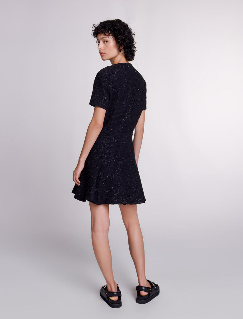 Black-Short tweed dress