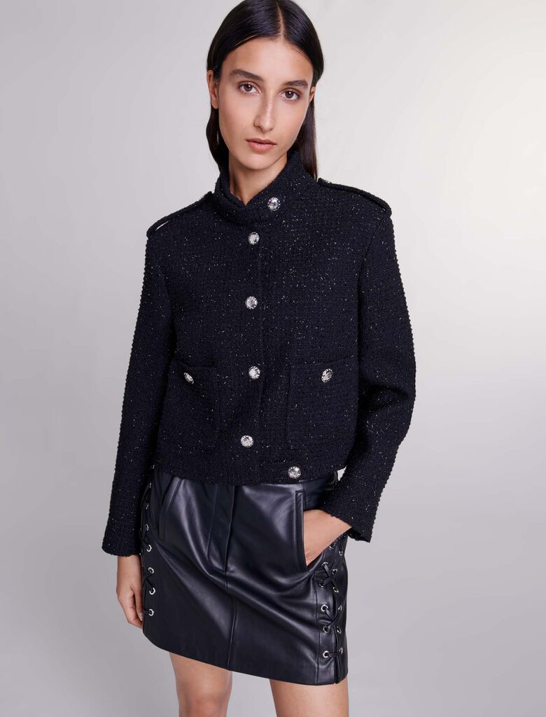 Black-Short tweed jacket
