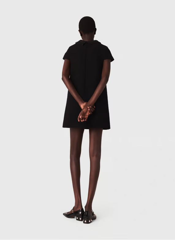 Short tweed dress Black