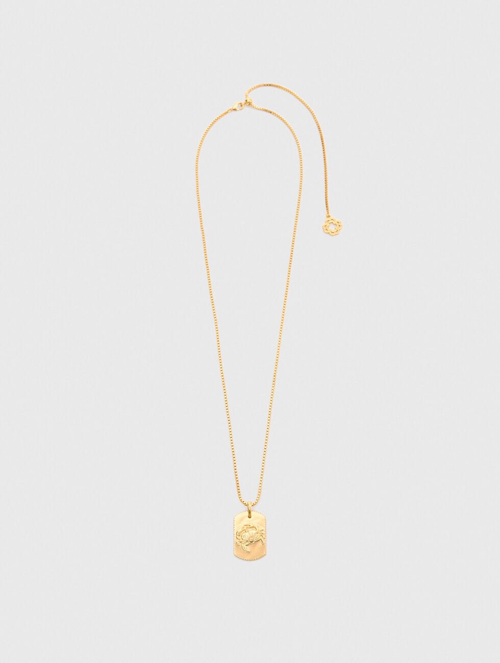 Cancer Zodiac sign plaque necklace