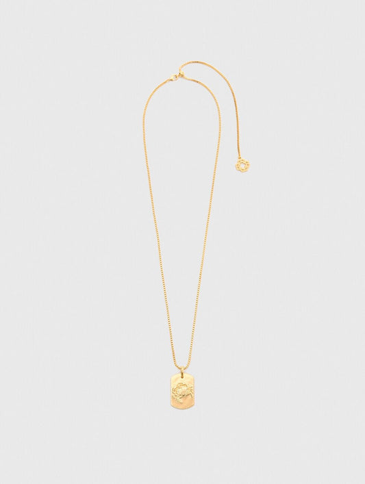 Cancer Zodiac sign plaque necklace