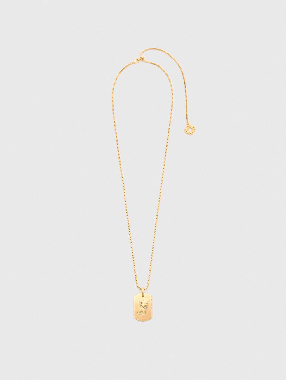 Aquarius Zodiac sign plaque necklace