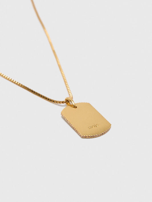 Aquarius Zodiac sign plaque necklace