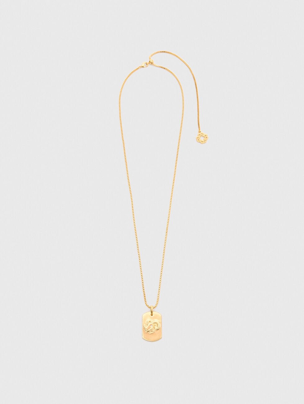 Aries Zodiac sign plaque necklace