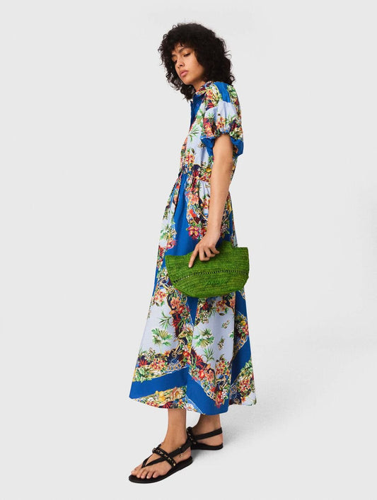 Natural raffia mini shopping bag