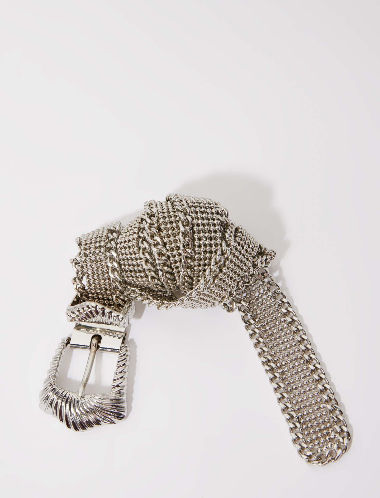 Silver-knit belt