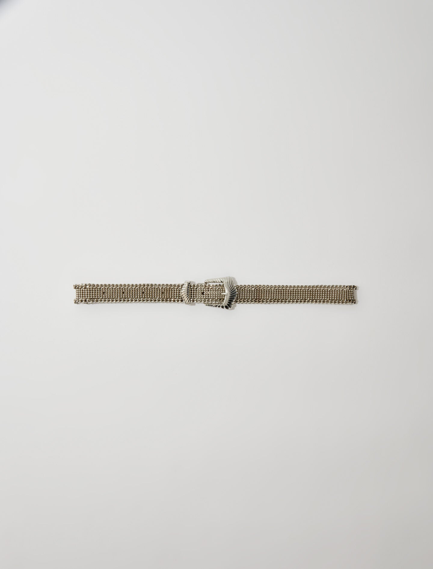 Silver-featured-knit belt