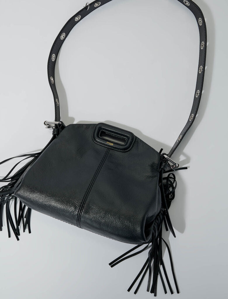 Black-Crackle Leather Mini Miss M Bag