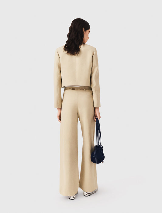Linen blend suit trousers Beige