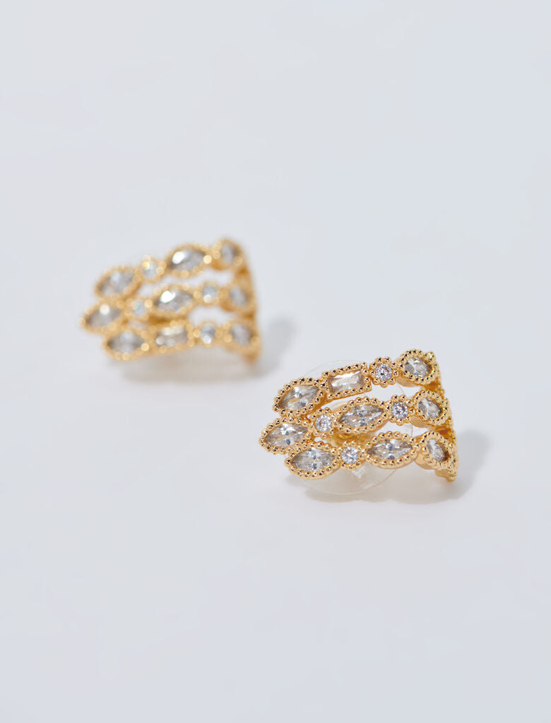 Gold-Rhinestone Earrings