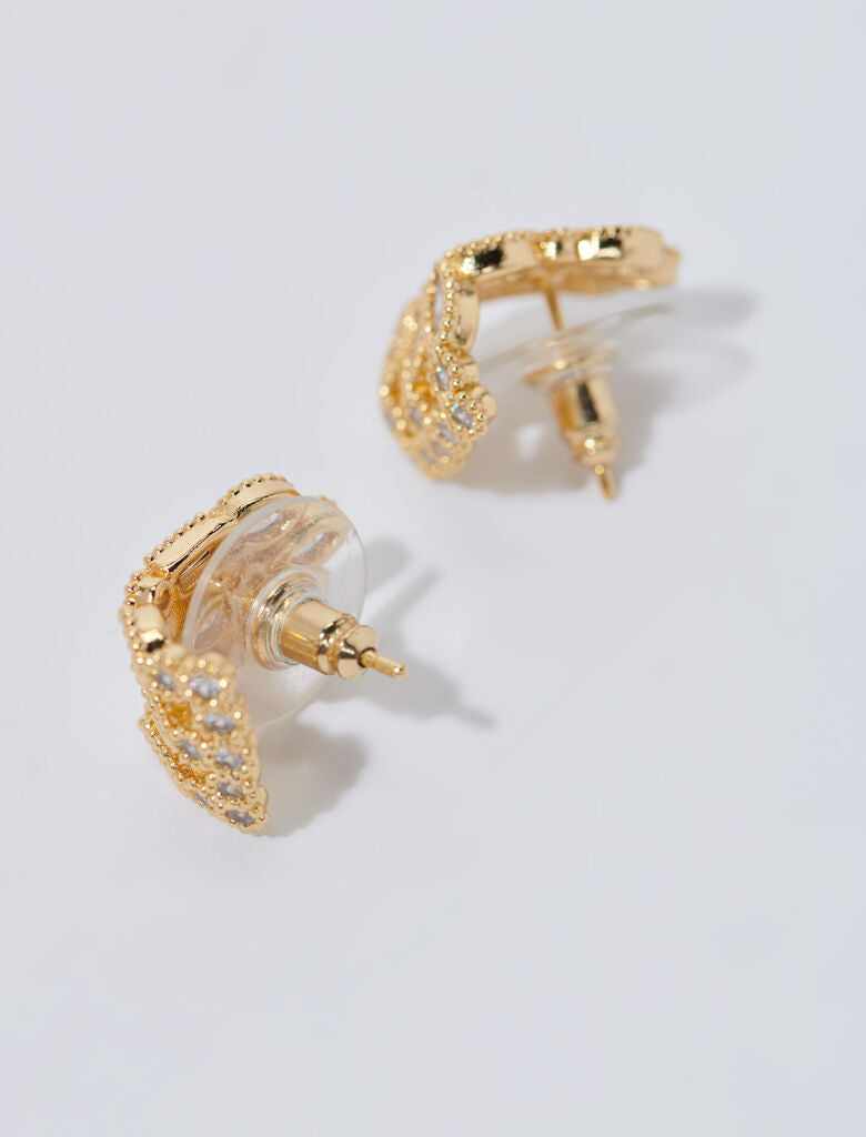Gold-Rhinestone Earrings