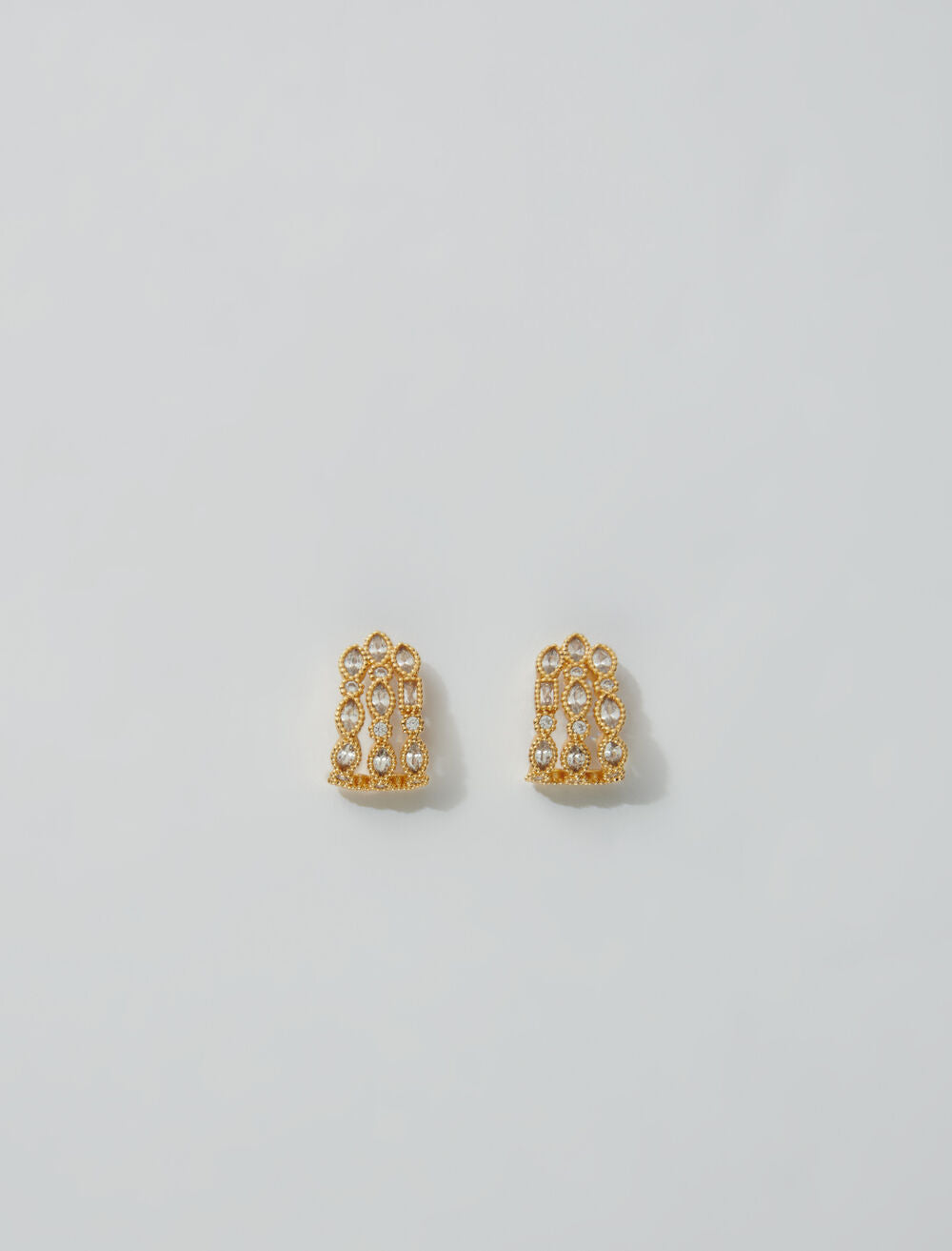 Gold-featured-Rhinestone Earrings