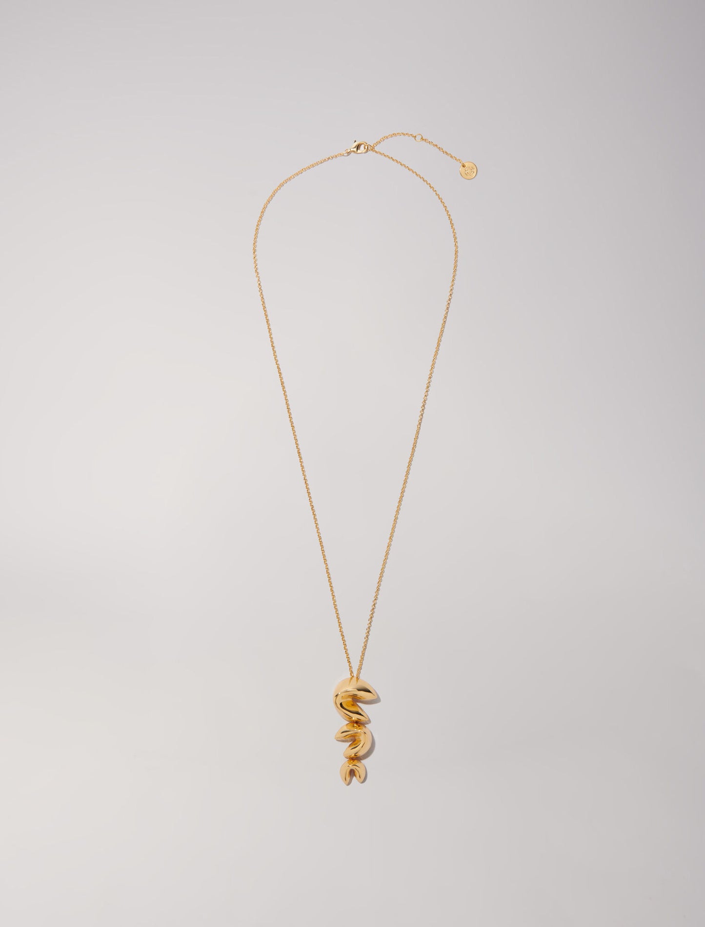 Gold  -Long fortune cookie necklace