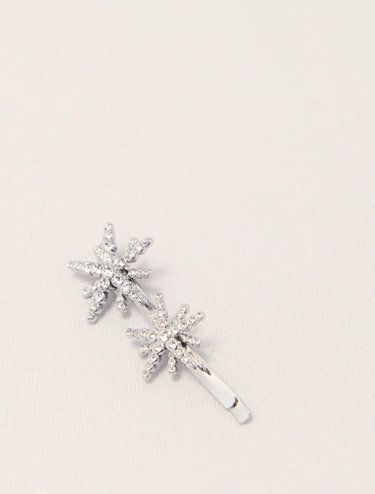 Silver-Star Rhinestone Barrette