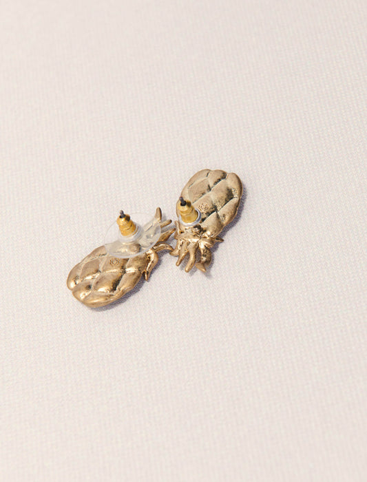 Gold-Pineapple rhinestone earrings