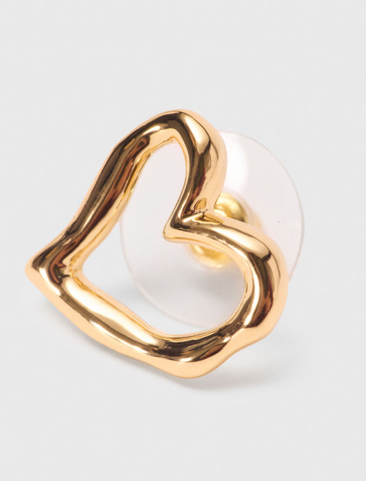Asymmetric Heart Earrings LIGHT GOLD