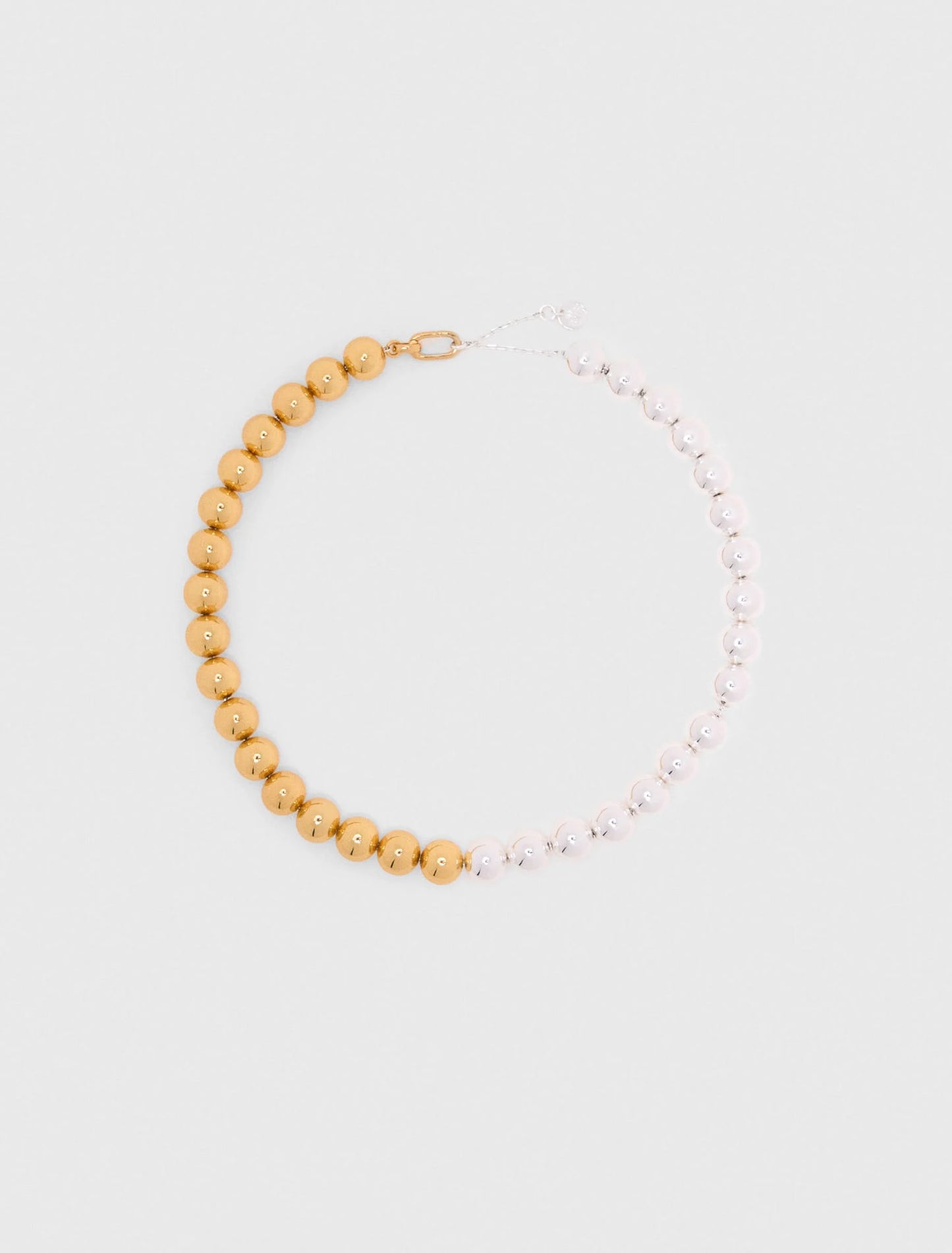 Two-Tone Pearl Necklace GOLD SILVER