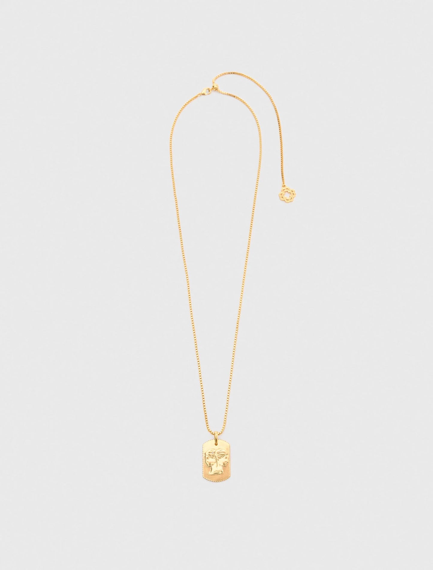 Gemini Zodiac sign plaque necklace