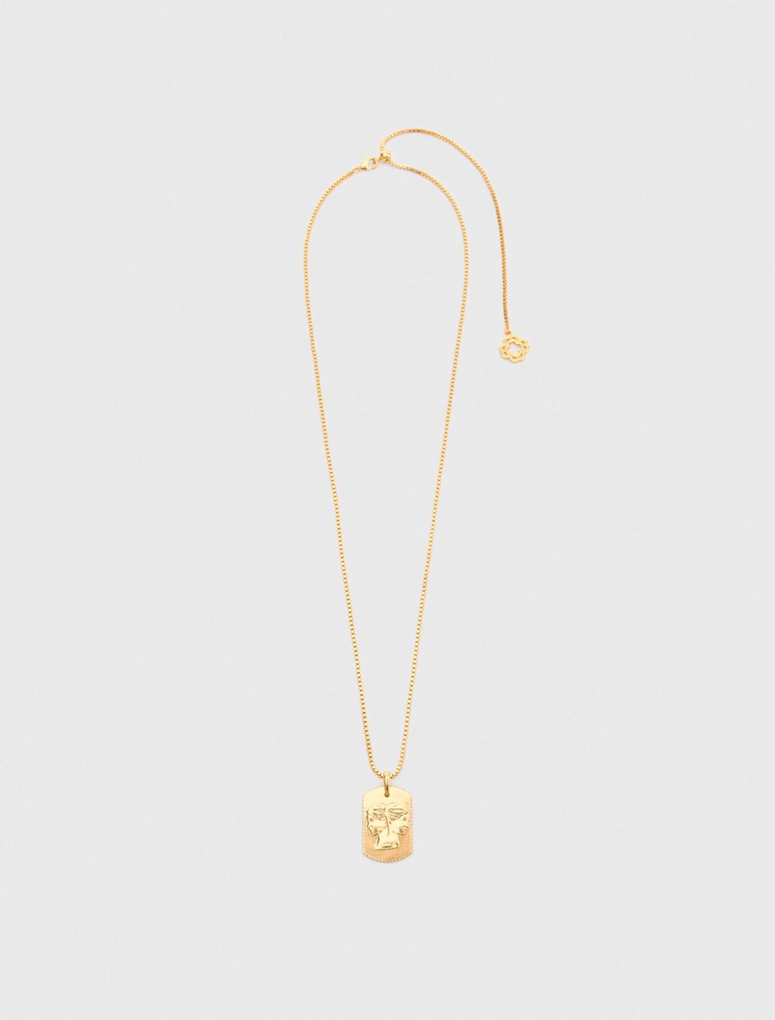 Gemini Zodiac sign plaque necklace