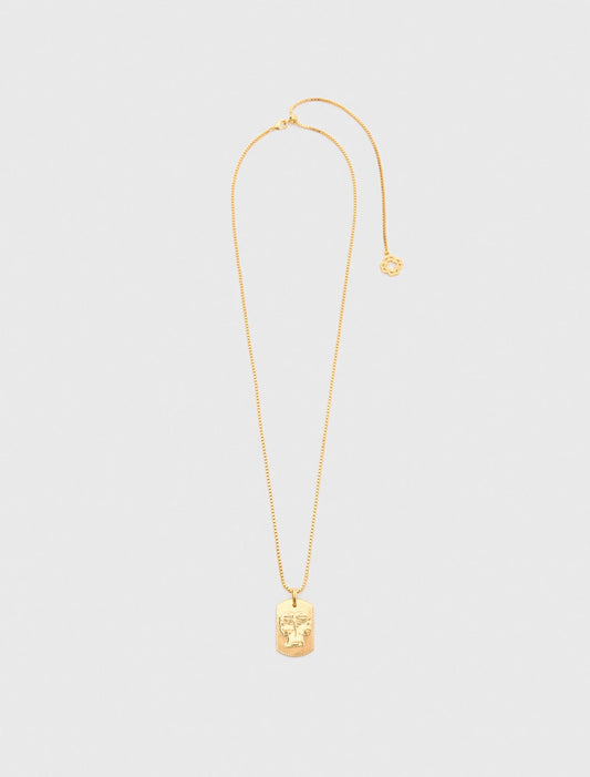 Gemini Zodiac sign plaque necklace