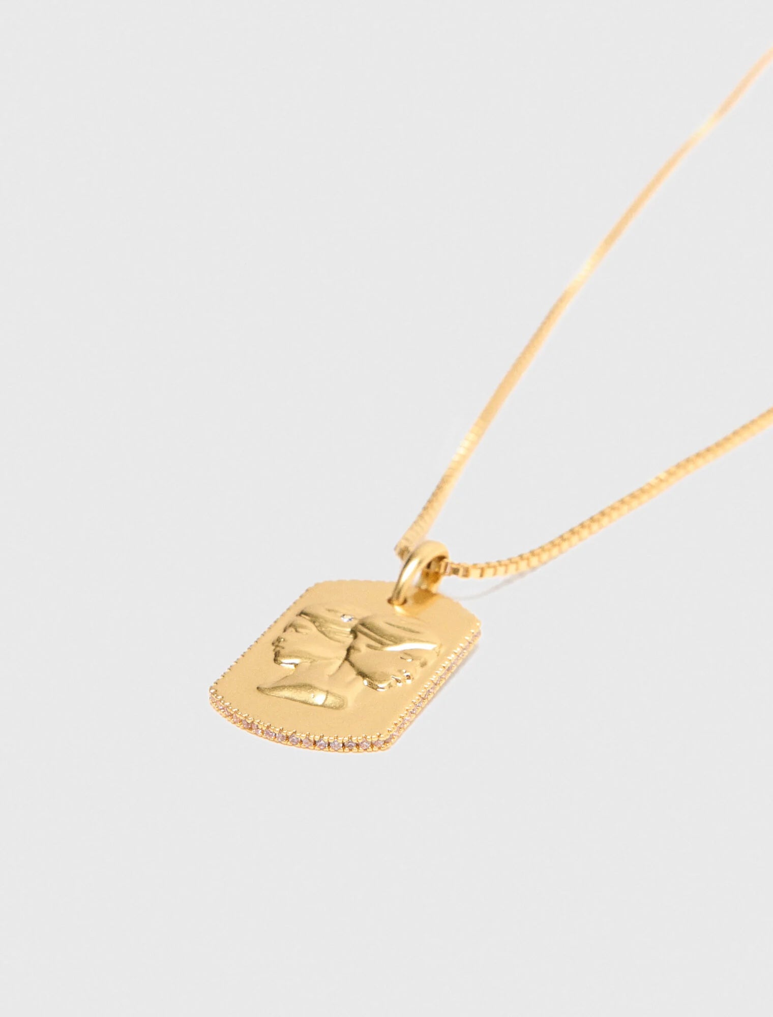 Gemini Zodiac sign plaque necklace
