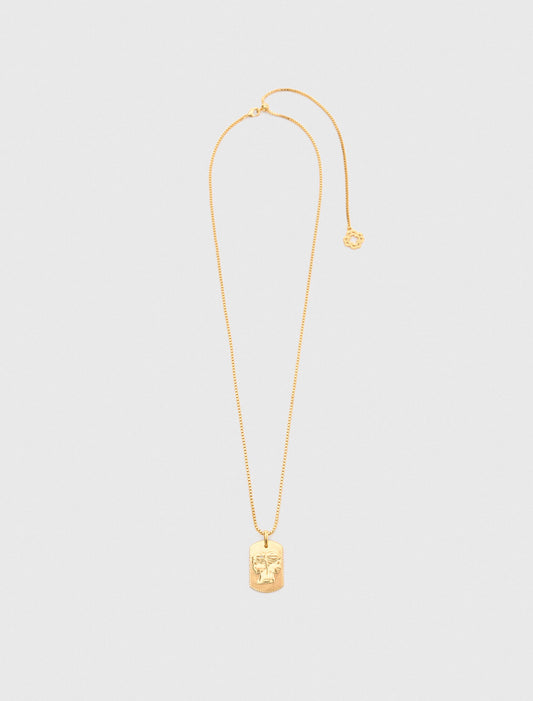 Gemini Zodiac sign plaque necklace