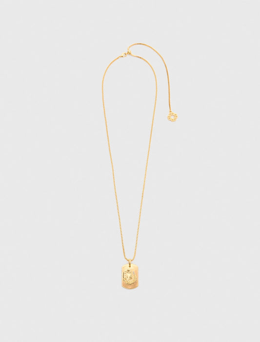 Virgo Zodiac sign plaque necklace