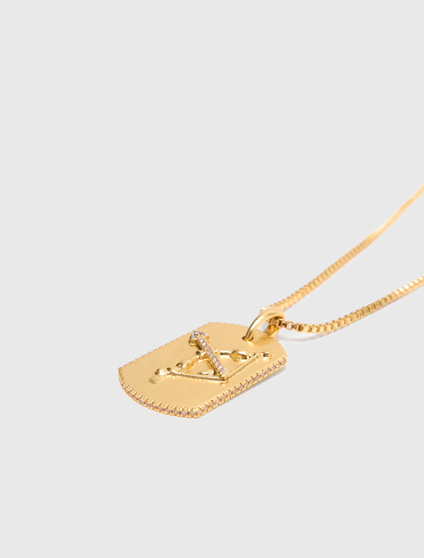 Sagittarius Zodiac sign plaque necklace