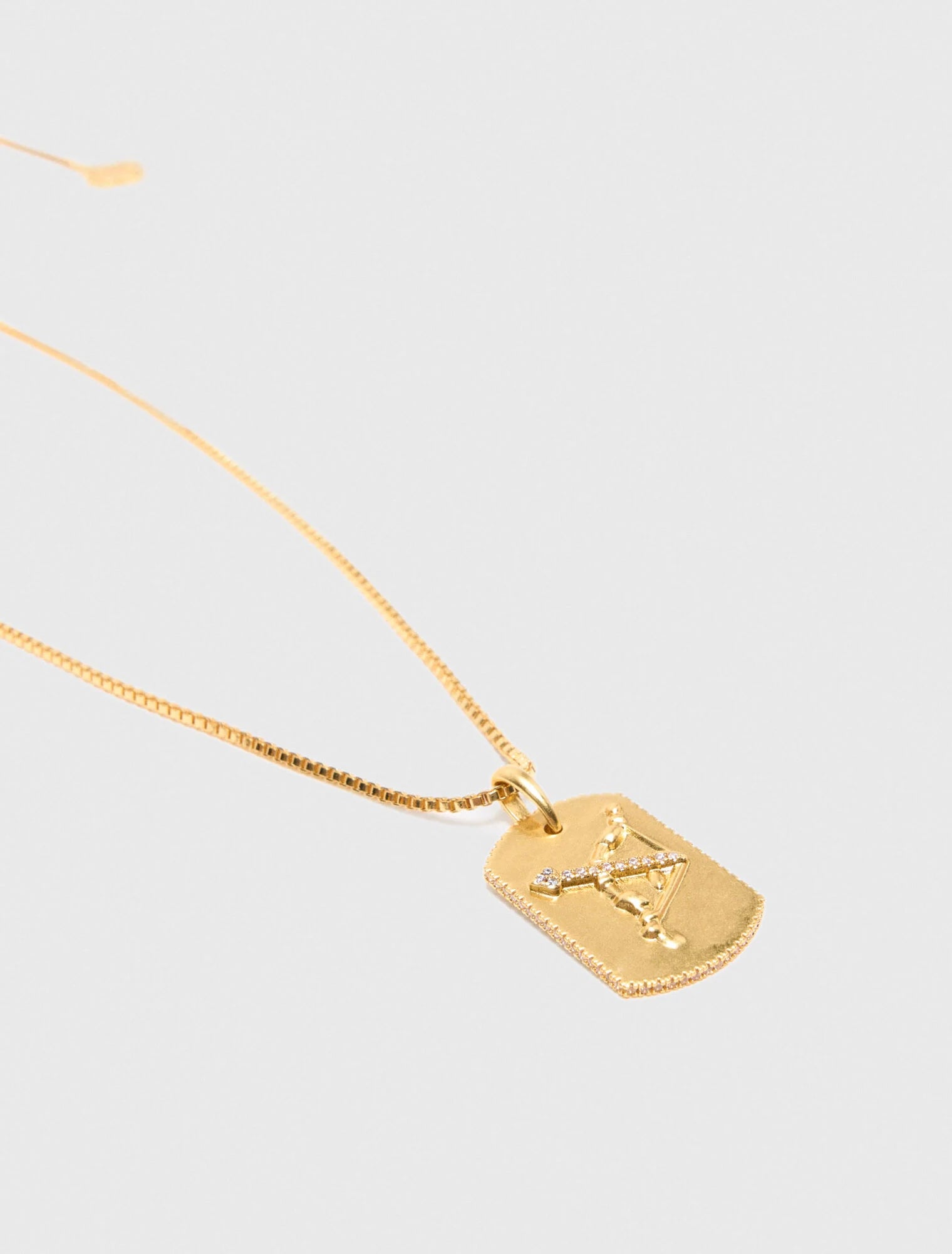 Sagittarius Zodiac sign plaque necklace