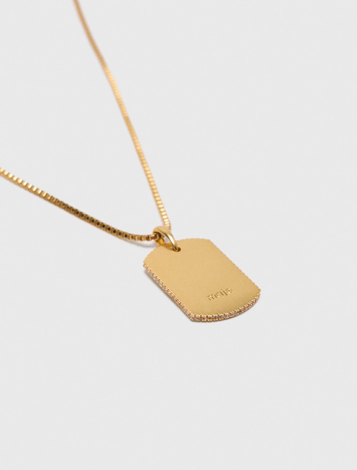 Pisces Zodiac sign plaque necklace