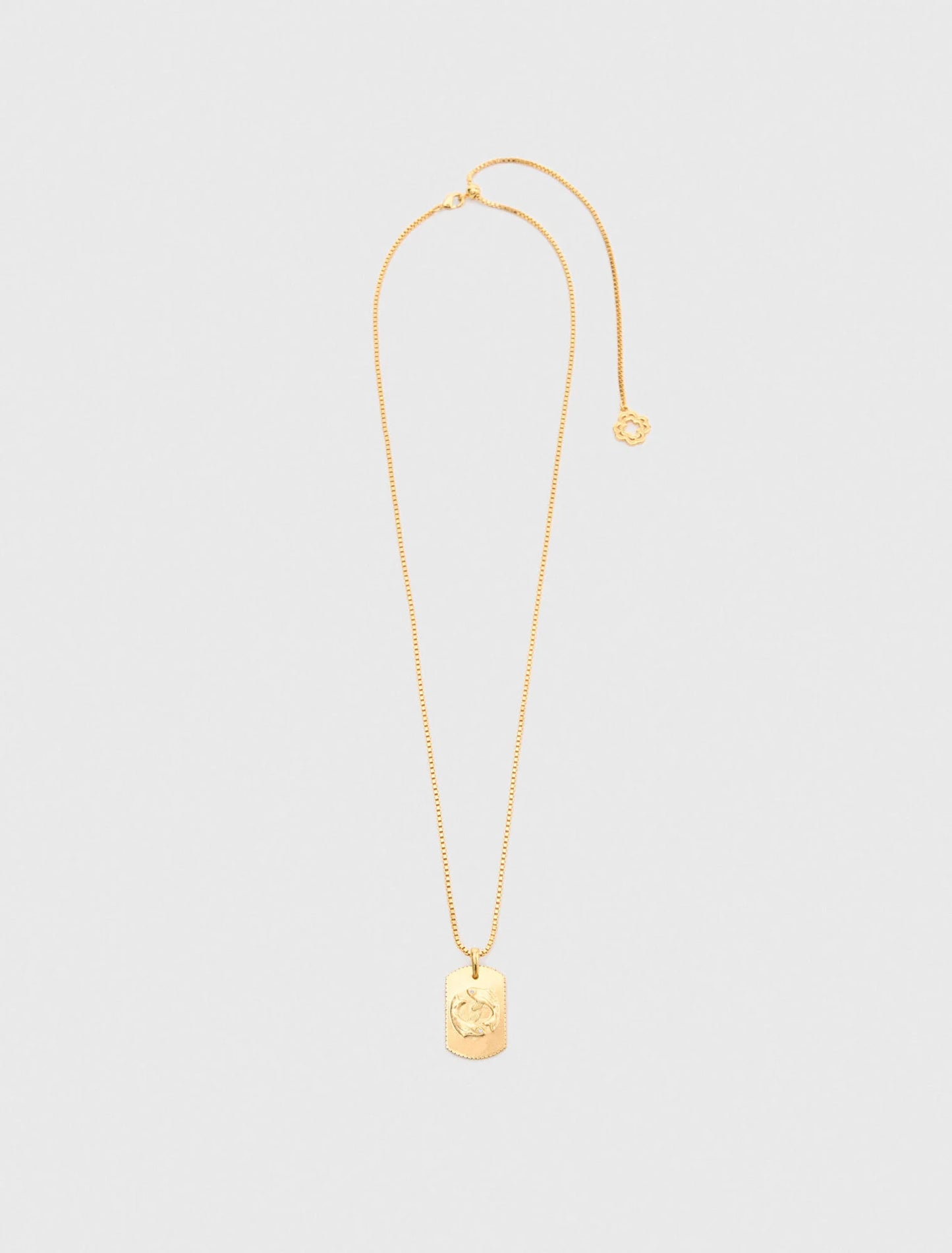 Pisces Zodiac sign plaque necklace