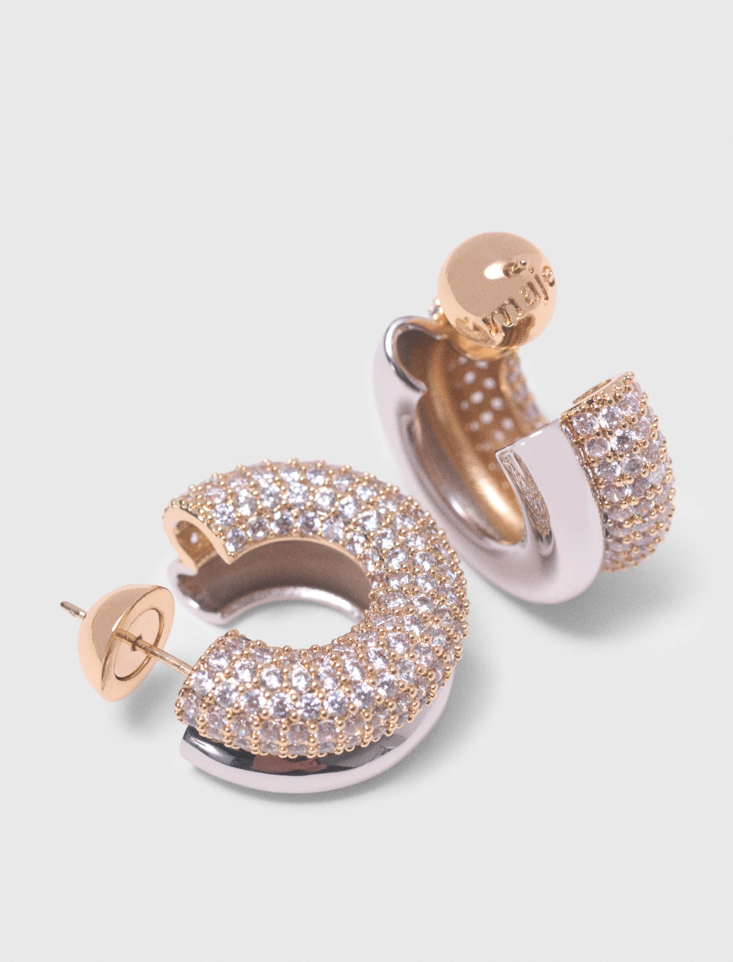 Rhinestone Earrings Gold Silver