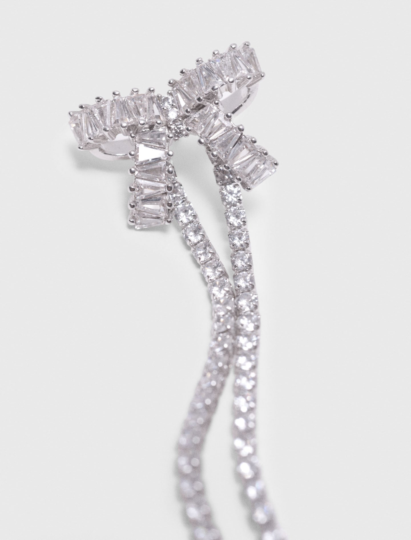 Rhinestone Bow Earrings Caramel