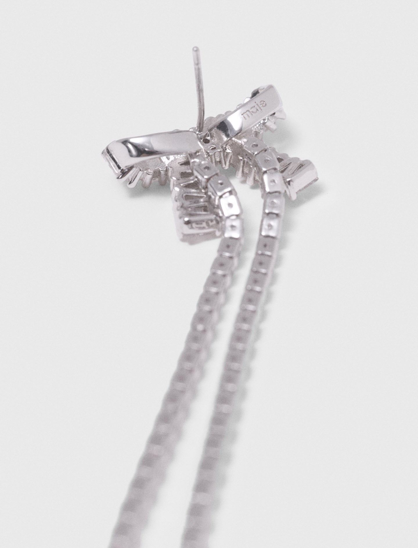 Rhinestone Bow Earrings Caramel