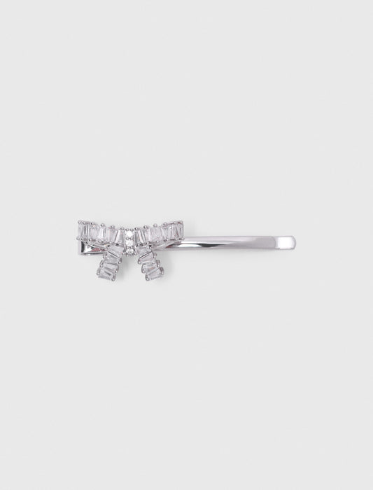 Rhinestone Bow Barrette CARAMEL