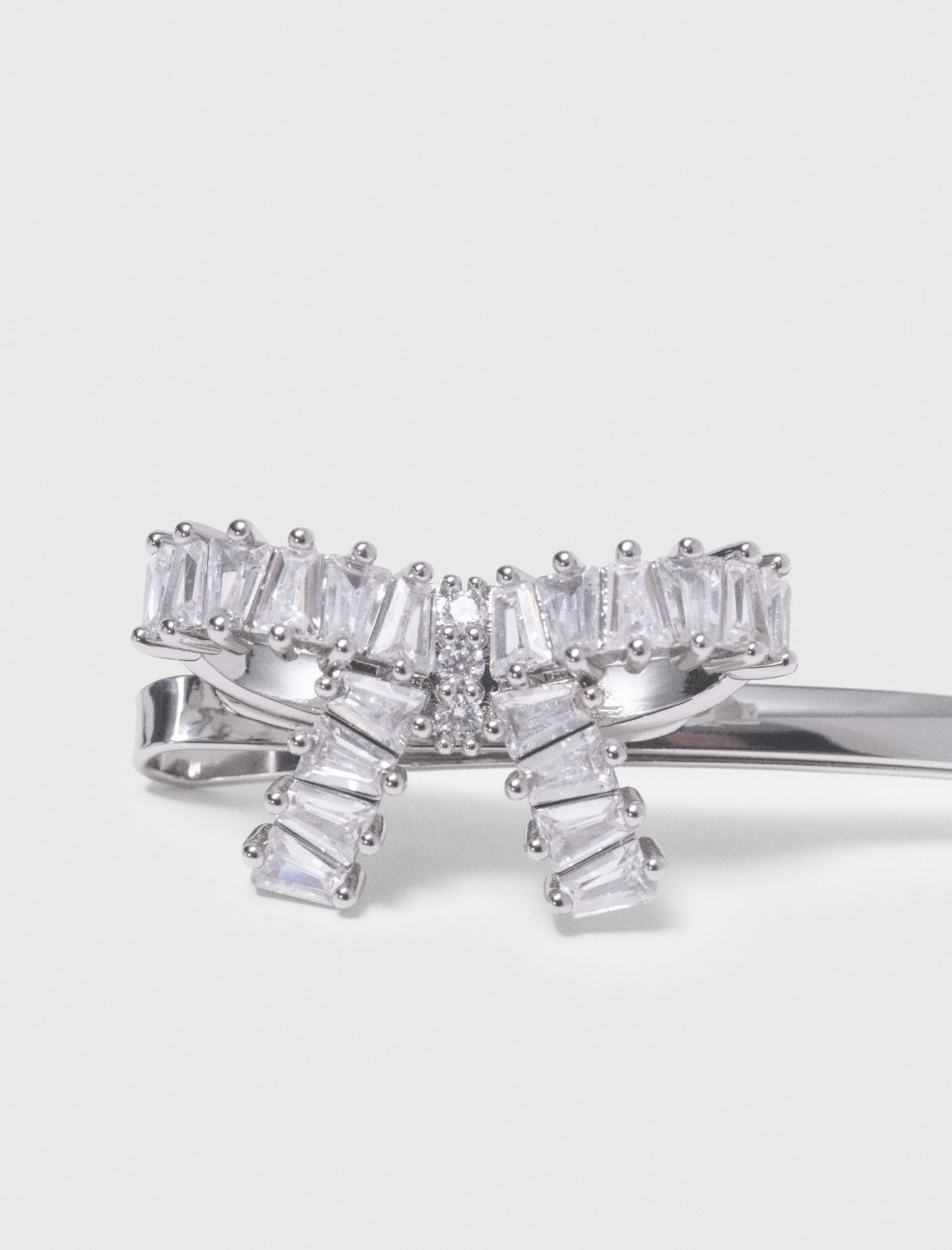 Rhinestone Bow Barrette Caramel