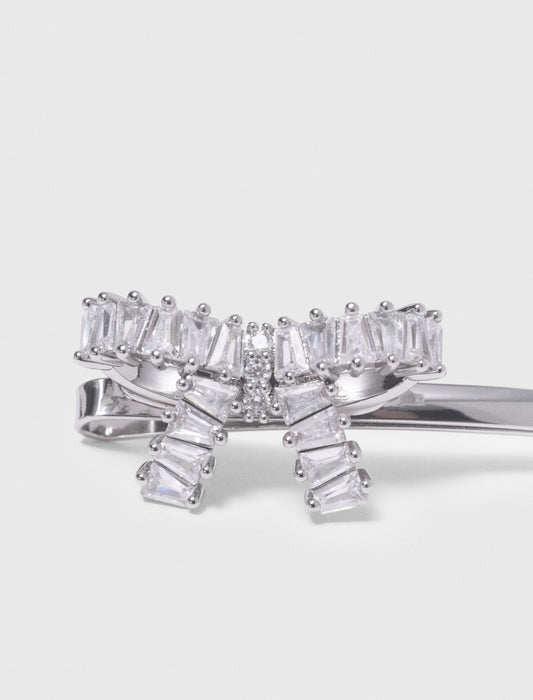 Rhinestone Bow Barrette CARAMEL