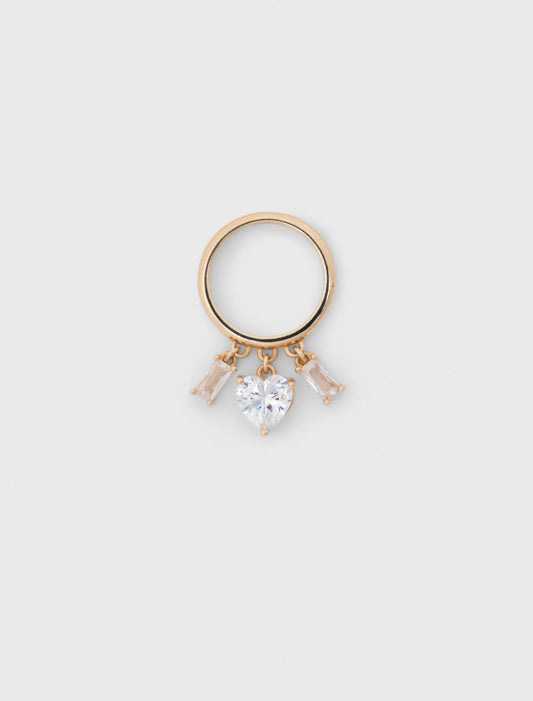 Rhinestone-Jewelled Gold-Tone Ring Gold