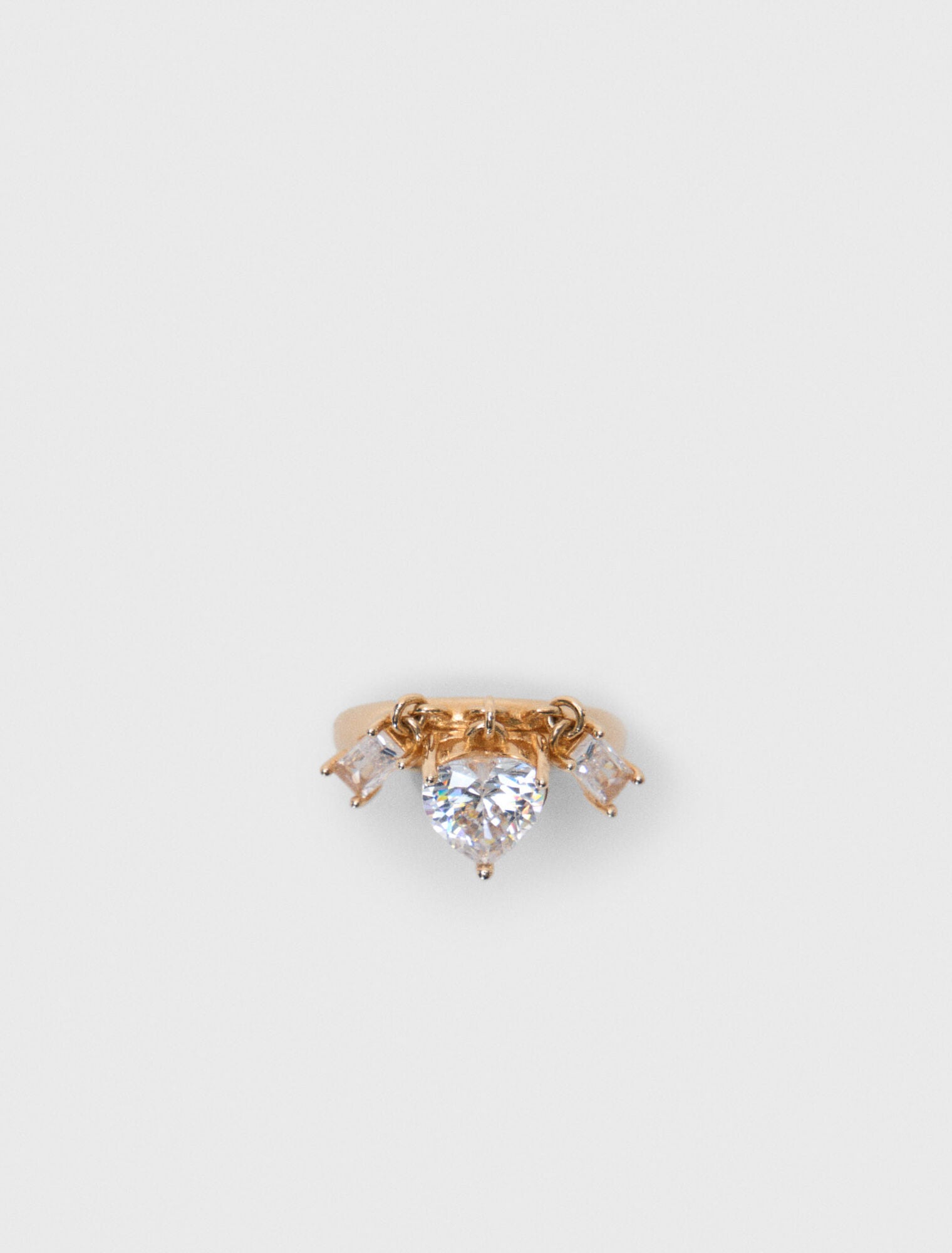 Rhinestone-Jewelled Gold-Tone Ring Gold