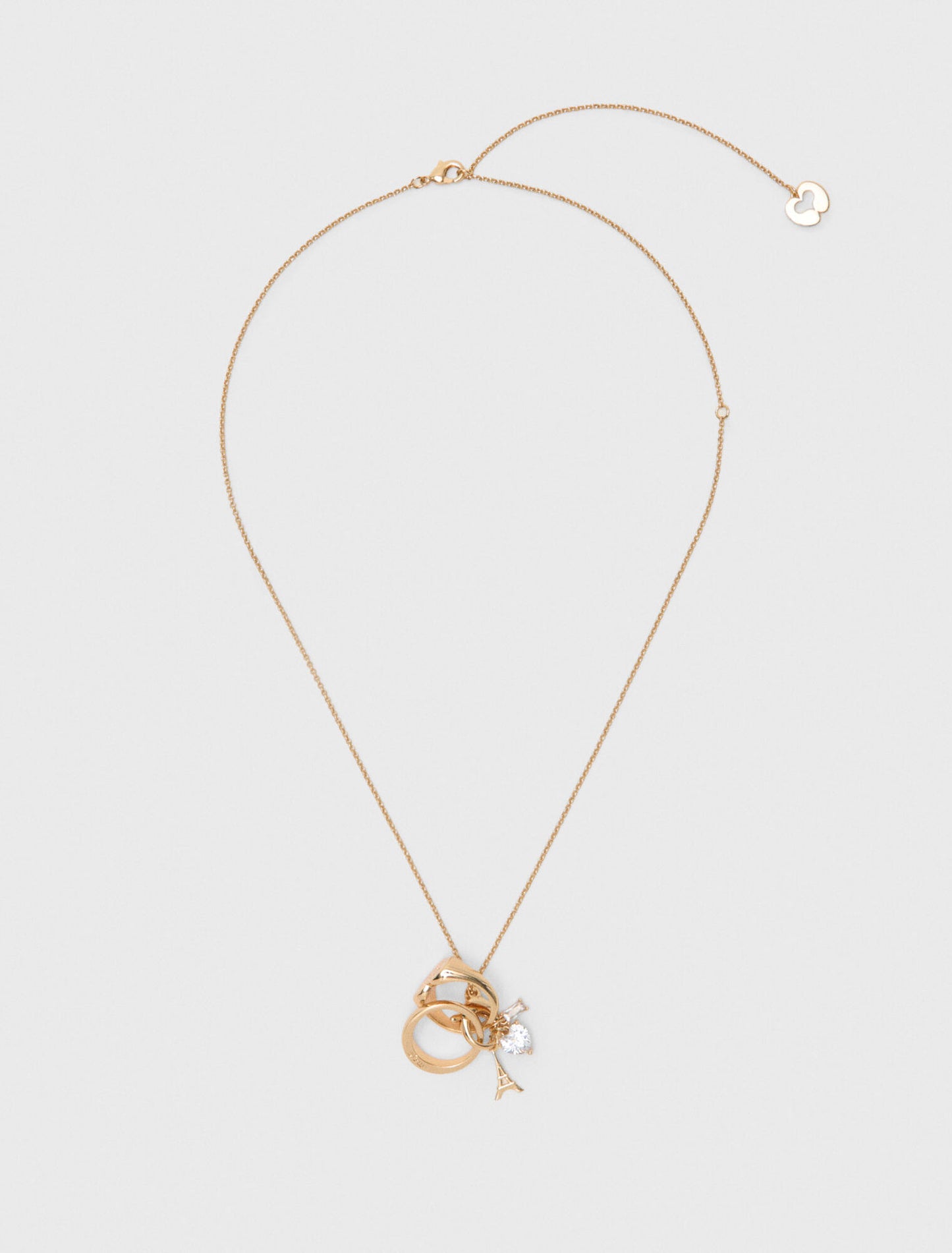Goldtone Necklace With Ring Details Gold