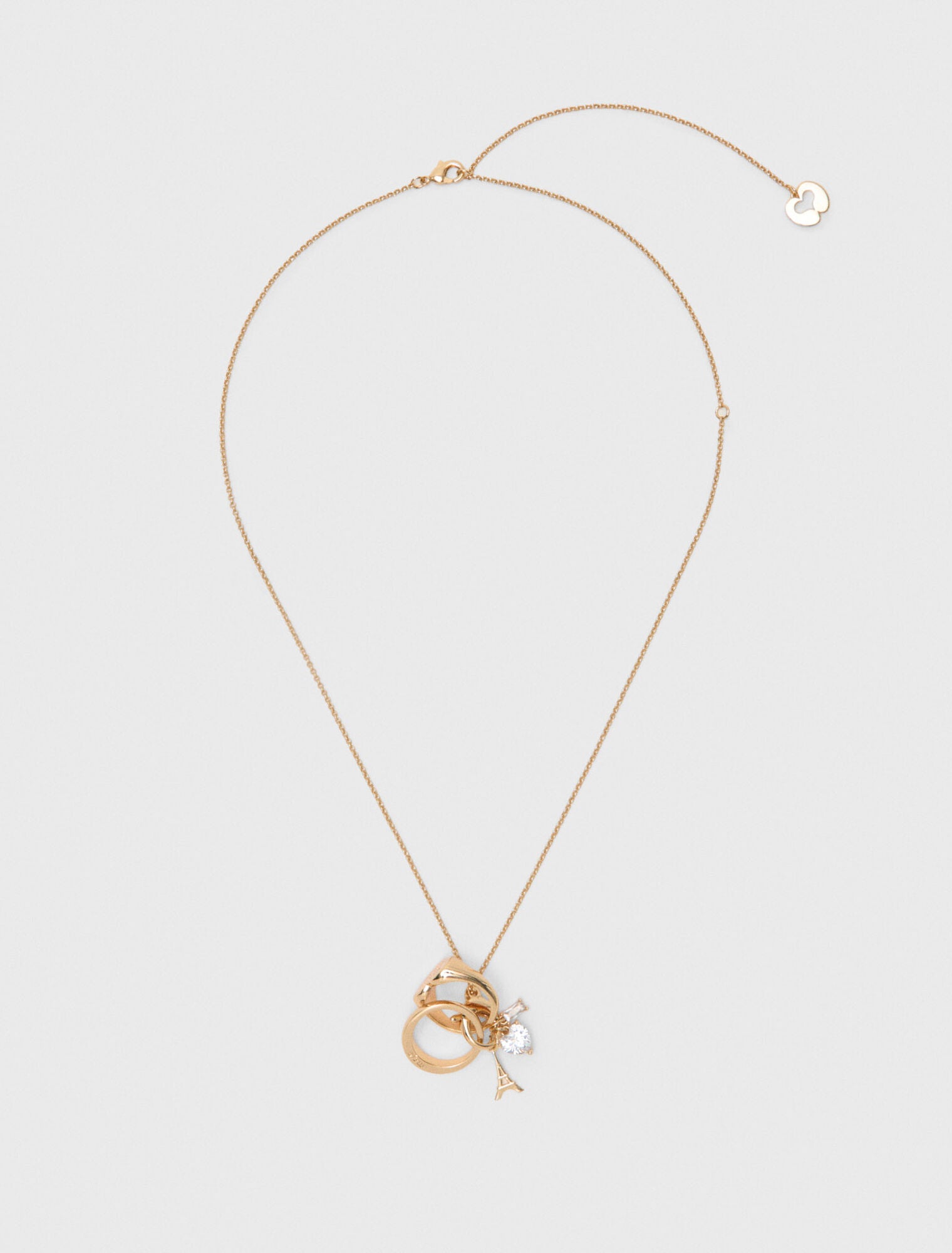 Goldtone Necklace With Ring Details Gold