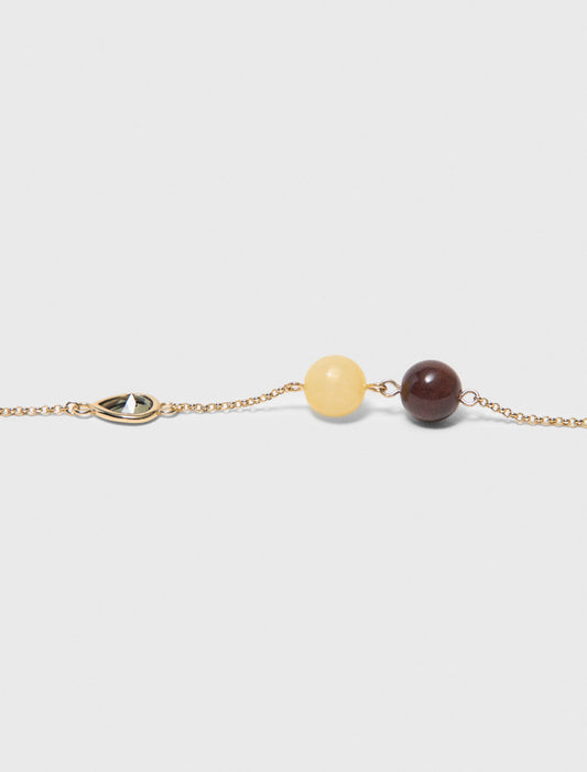 Bracelet With Pearl And Rhinestone Gold