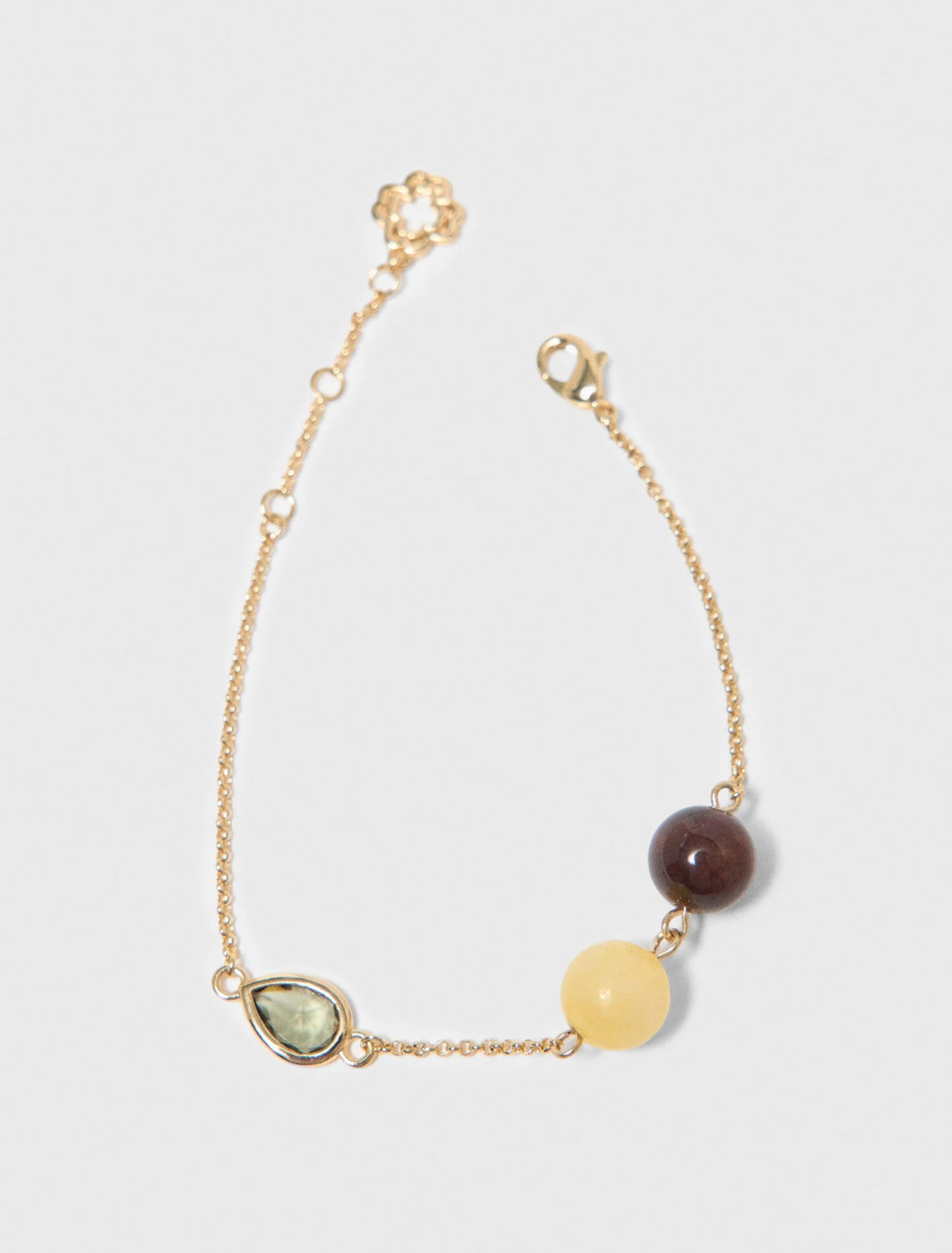 Bracelet With Pearl And Rhinestone Gold