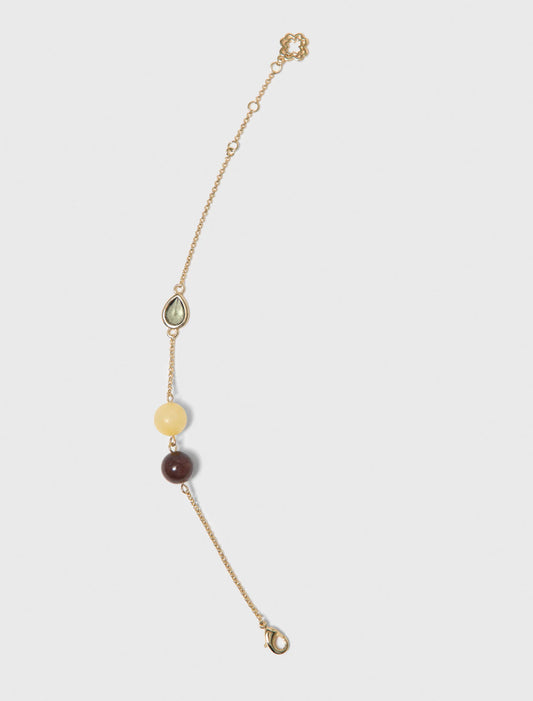 Bracelet With Pearl And Rhinestone Gold