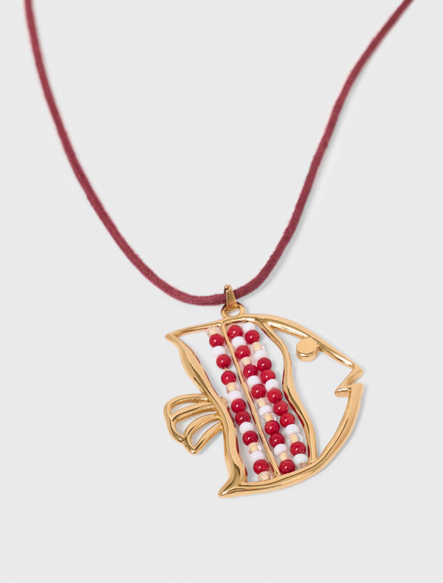 Double fish necklace Gold
