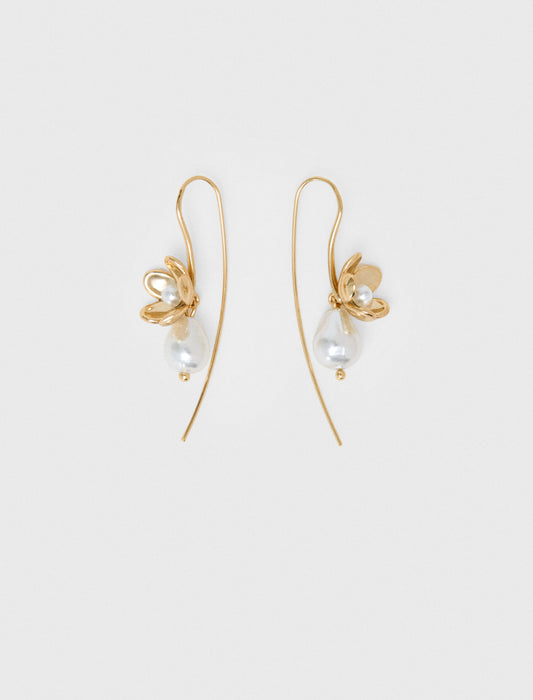 Fine flower earrings Gold