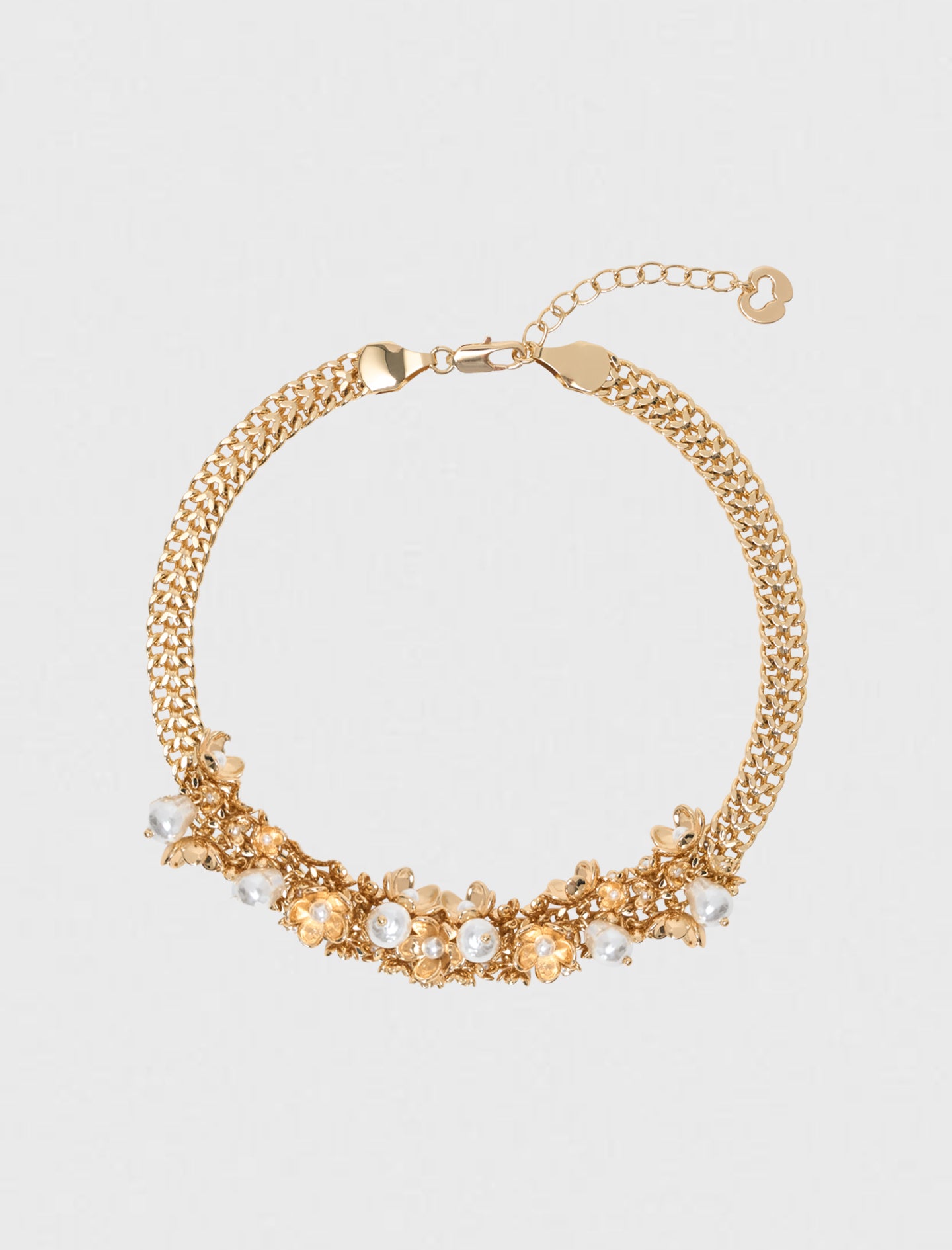Asymmetric wide chain bracelet Gold