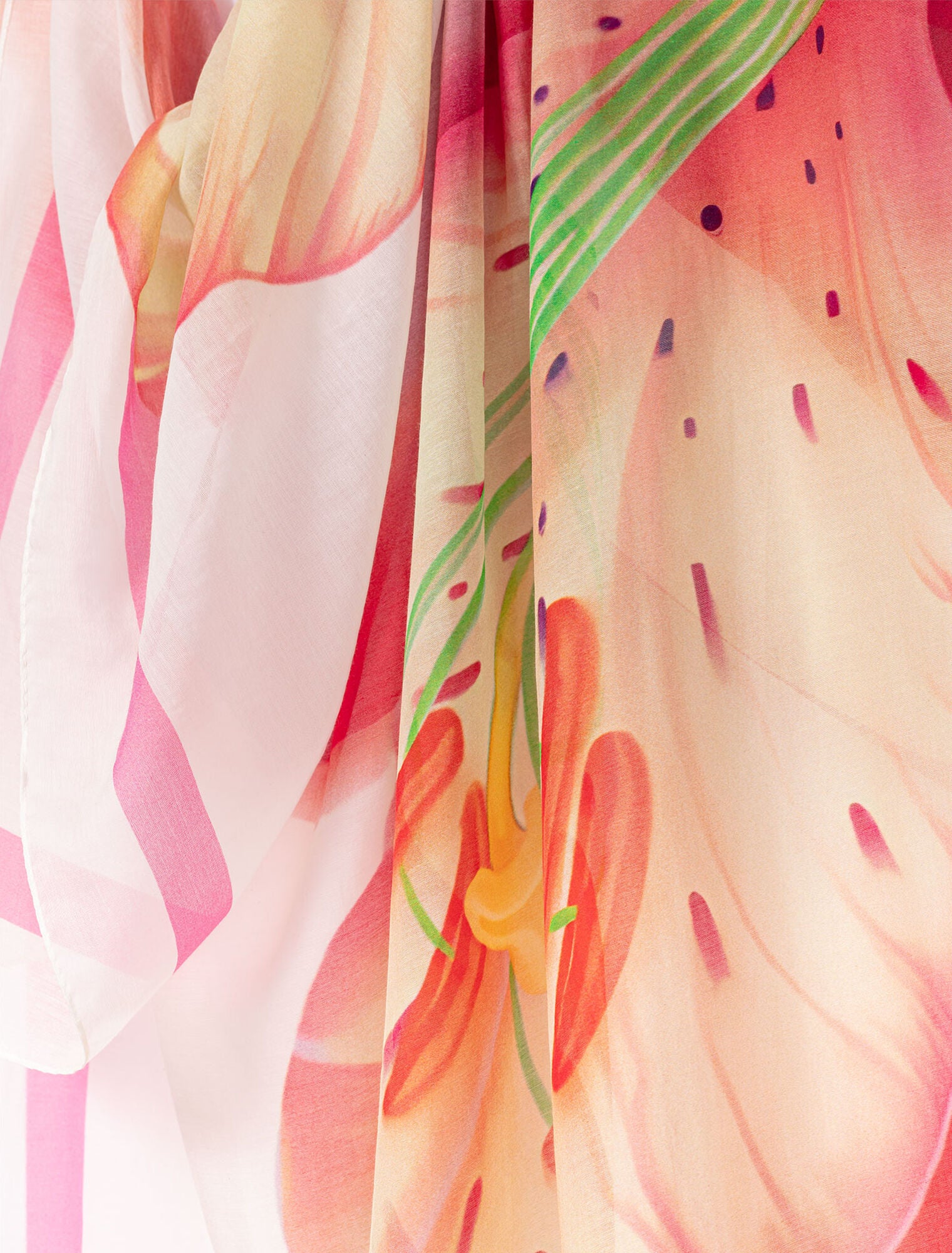 Pink/Ecru Flower motif cotton pareo