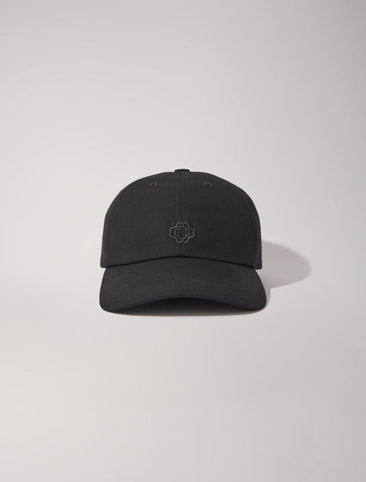 Black  -Cotton cap with gold-tone buckle