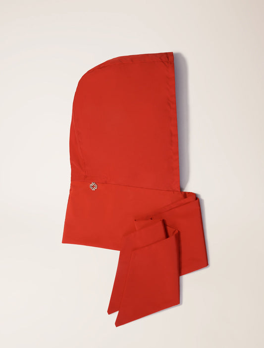 Red-featured-Retractable scarf hood